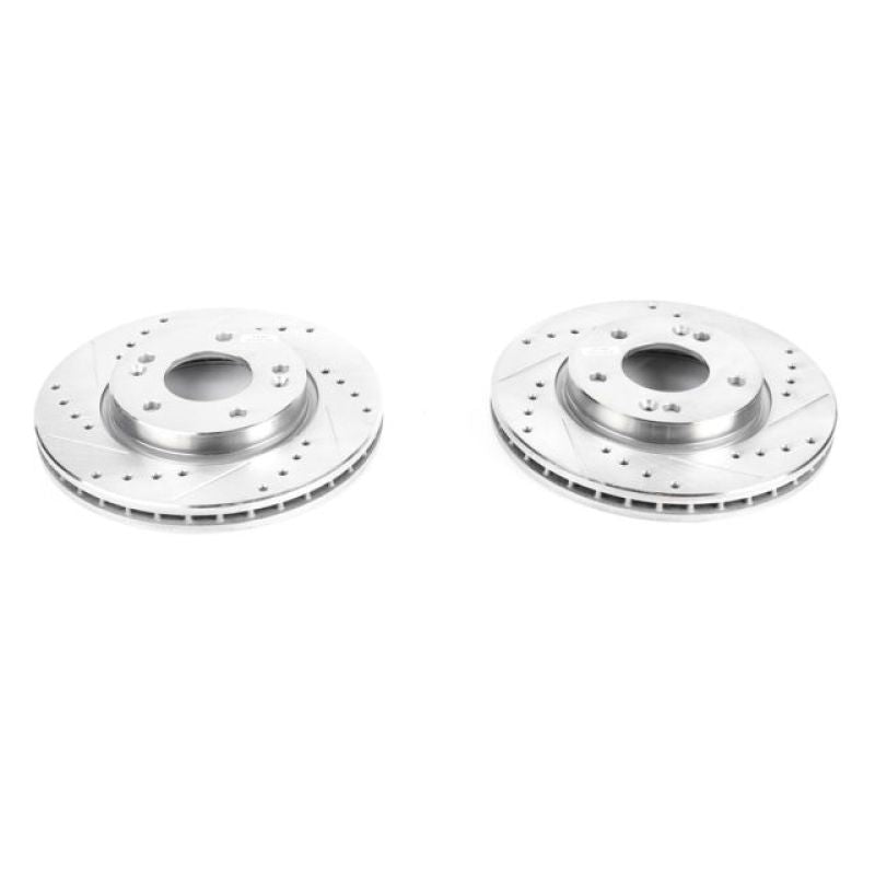 PowerStop fits Hyundai 07-10 Elantra Front Evolution Drilled & Slotted Rotors -