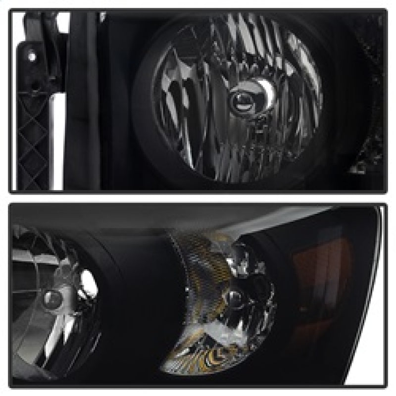 9030369 Xtune fits Dodge 06-08 Ram 1500 Amber Crystal Headlights Black Smoked