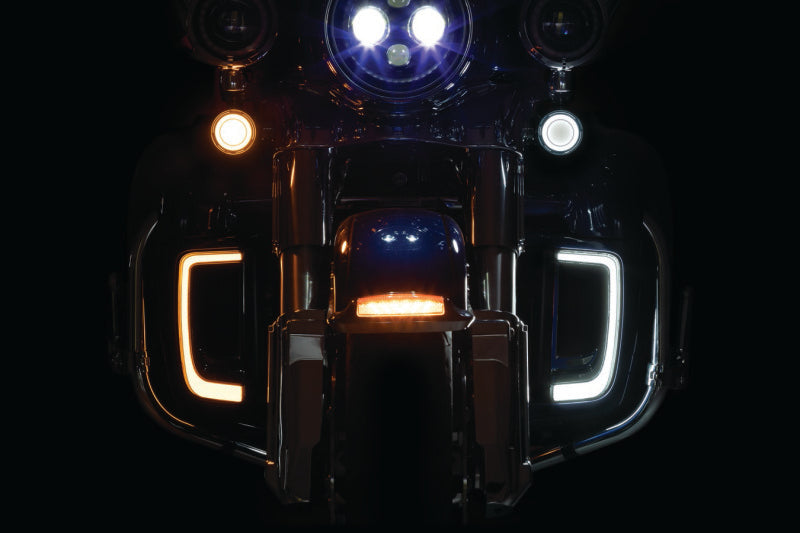 Kuryakyn 2902 Kuryakyn Tracer L.E.D. Front Turn Signal Insert, White/Amber Light, Smoke Lens 1157