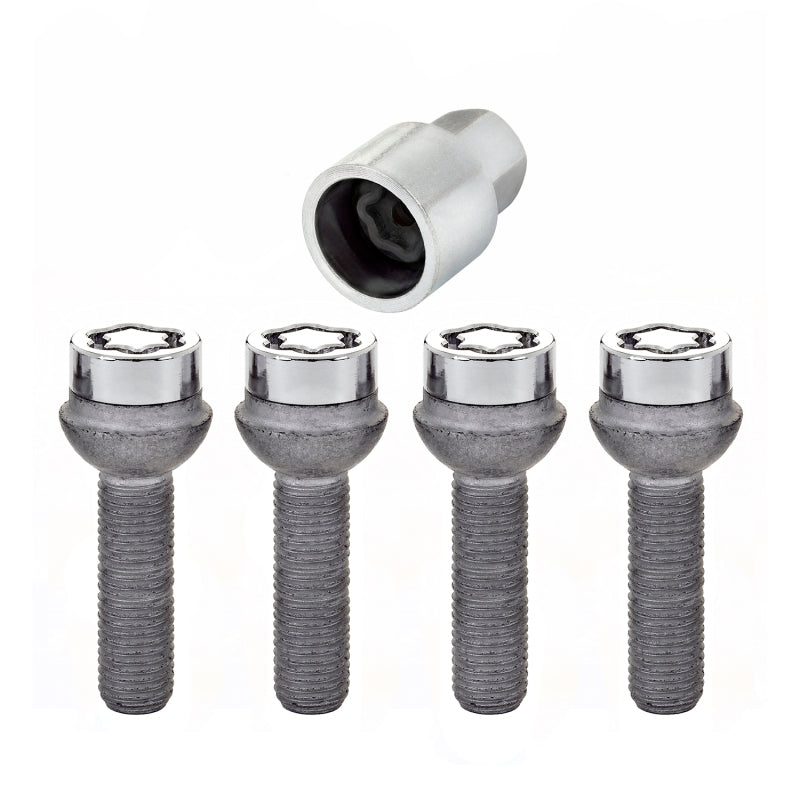McGard 28023 Wheel Lock Bolt Set - 4pk. (Radius Seat) M12X1.5 / 17mm Hex / 39.9mm Shank Length - Chrome