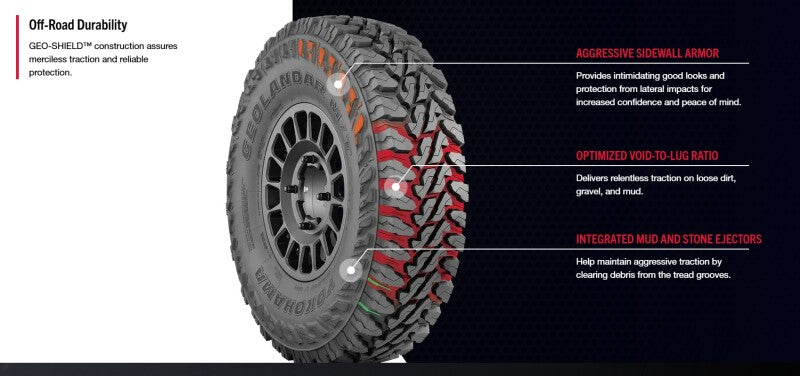 Yokohama Tire 110133378 Yokohama Geolandar M/T G003 SXS Tire - 33X9.50R15 104Q