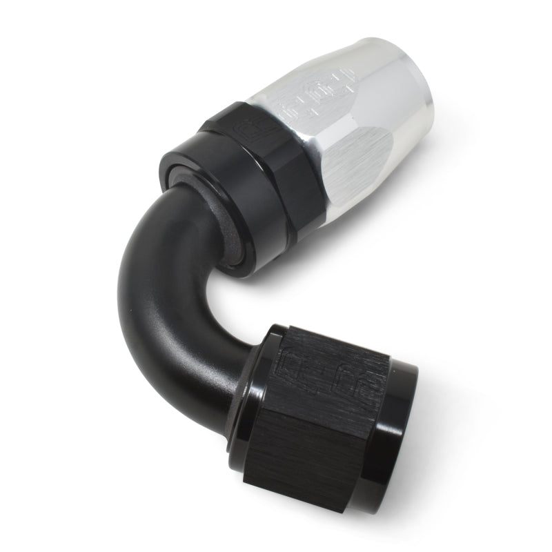 Russell 613403 Performance -6 AN Black/Silver 120 Degree Tight Radius Full Flow Swivel Hose End