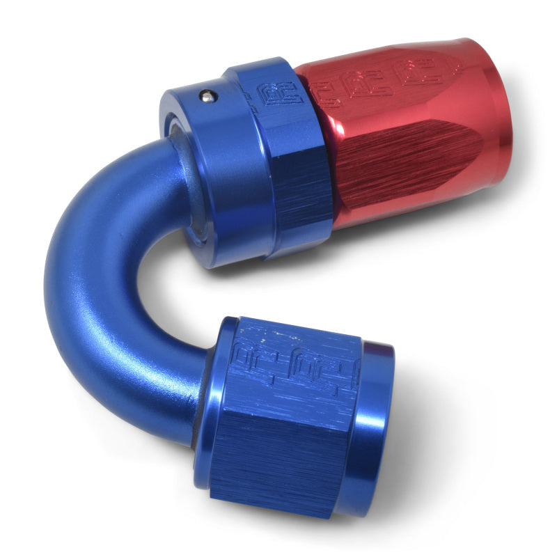 Russell 613450 Performance -6 AN Red/Blue 150 Degree Full Flow Swivel Hose End (With 9/16in Radius)