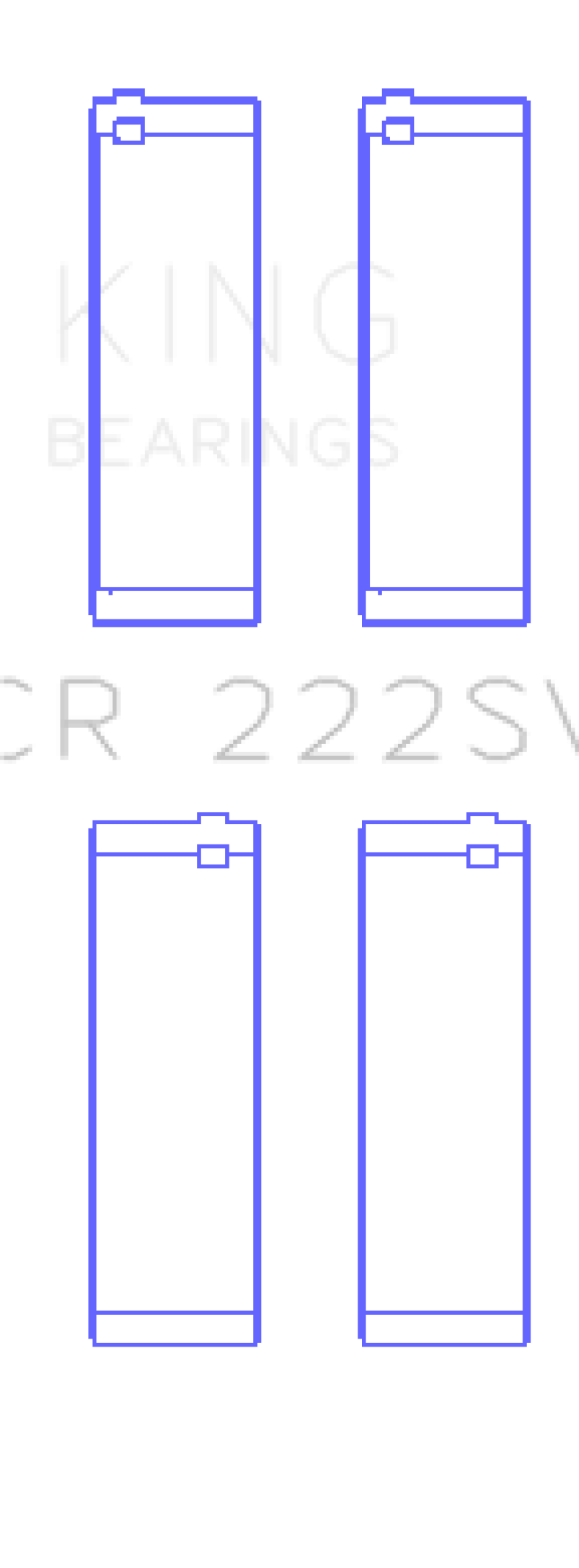 King CR222SV0.25 fits BMW N55B30A (Size 0.25 Oversized) Rod Bearing Set