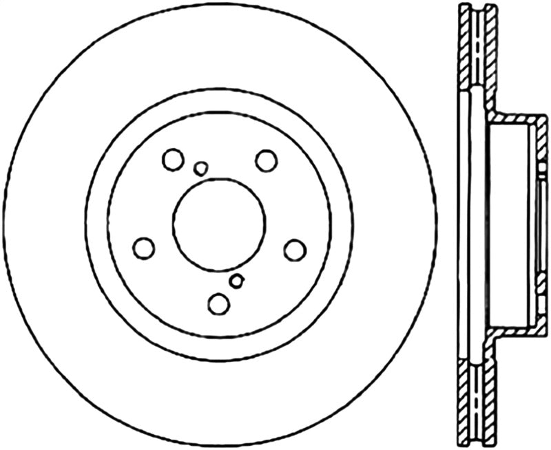 Stoptech 126.47021CSL Power Slot 09-10 Subaru Impreza CRYO Front Left Slotted Rotor