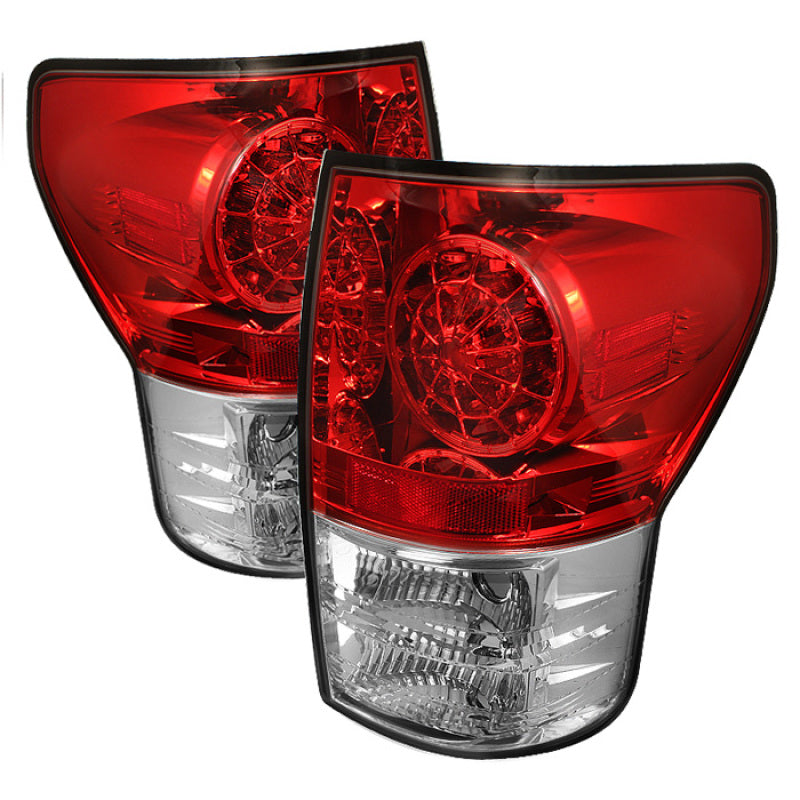 Spyder 5029607 fits Toyota 07-13 Tundra LED Tail lights Red Clear ALT-YD-TTU07-