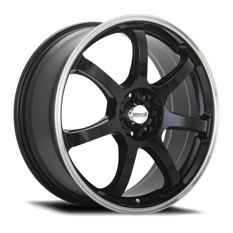 Maxxim KN77D04405 Knight 17x7 8x100/114.3 ET40 Gloss Black Lip Polish