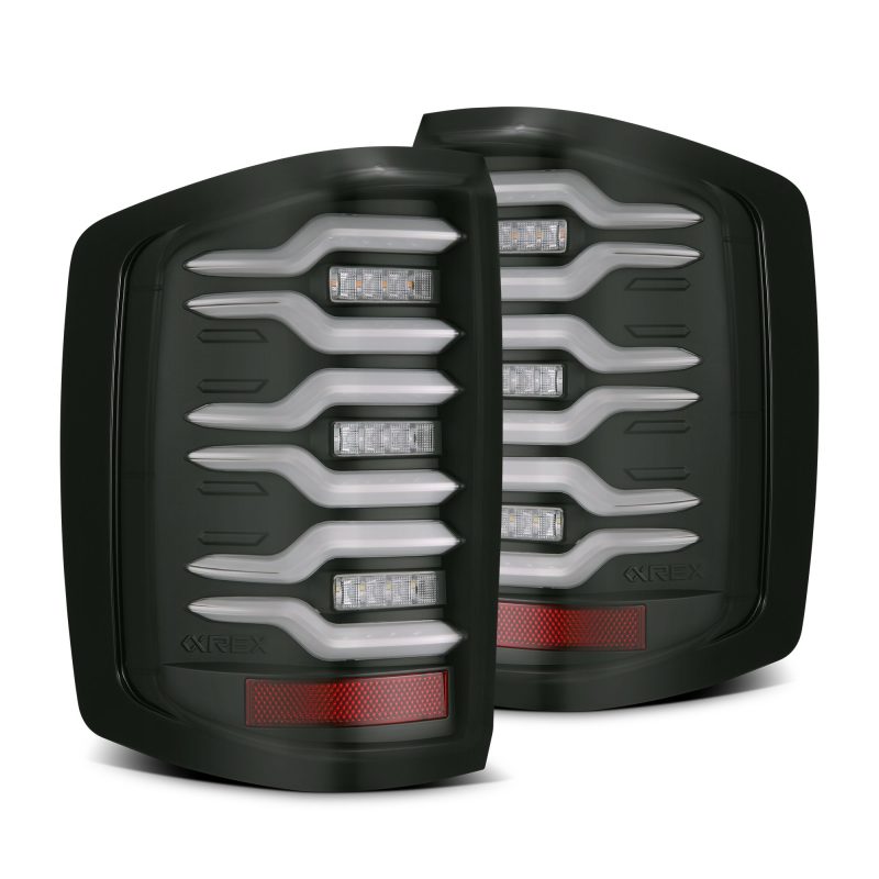 AlphaRex 620030 fits Chevrolet 14-18 Silverado Luxx-Series LED Tail Lights Blac