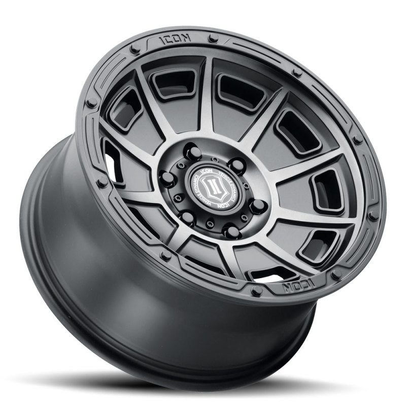 ICON 3017859447SSBT fits Victory 17x8.5 6x120 0mm Offset 4.75in BS Smoked Satin Black Tint Wheel