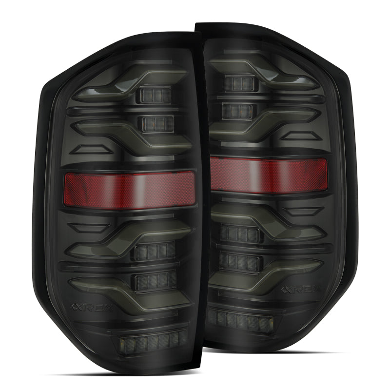 AlphaRex 672030 fits Toyota 14-21 Tundra LUXX LED Taillights Alpha Blk w/Activ