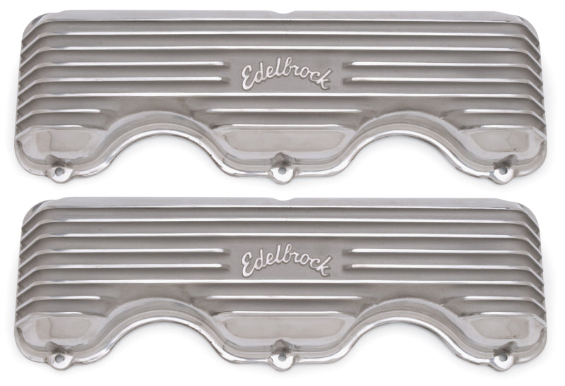 Edelbrock 4140 Valve Cover Classic Series fits Chevrolet W 348/409 CI V8 Polshed