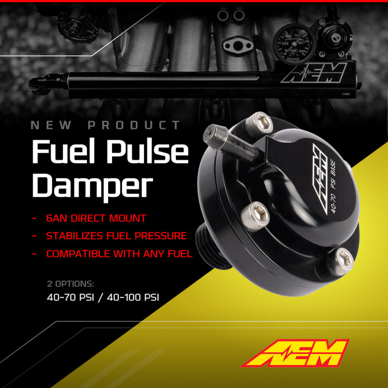 AEM 25-4002 AN6 ORB 40-70psi Fuel Pulse Damper