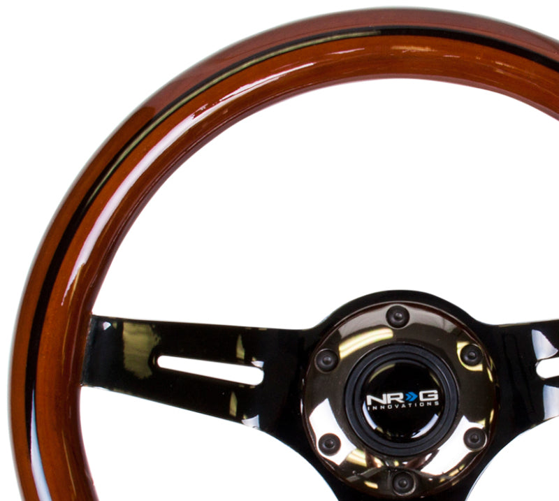 NRG ST-310BRB-BK ST-310BRB-BK Classic Wood Grain Steering Wheel Dark Wood &