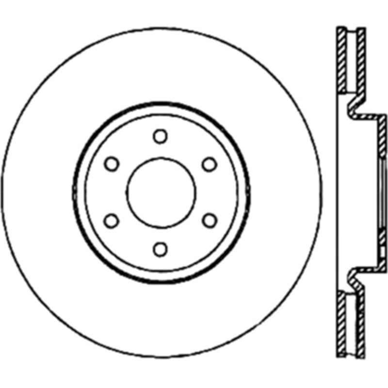 Stoptech 126.42085CSR Sport Slotted (CRYO) 05-18 Nissan Frontier Front Right Slotted Rotor