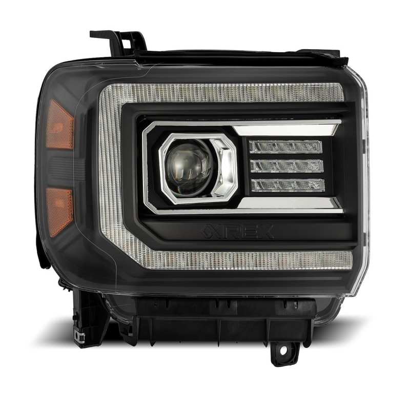 AlphaRex 880615 fits GMC 14-18 Sierra LUXX LED Proj Headlights Plank Style Blac