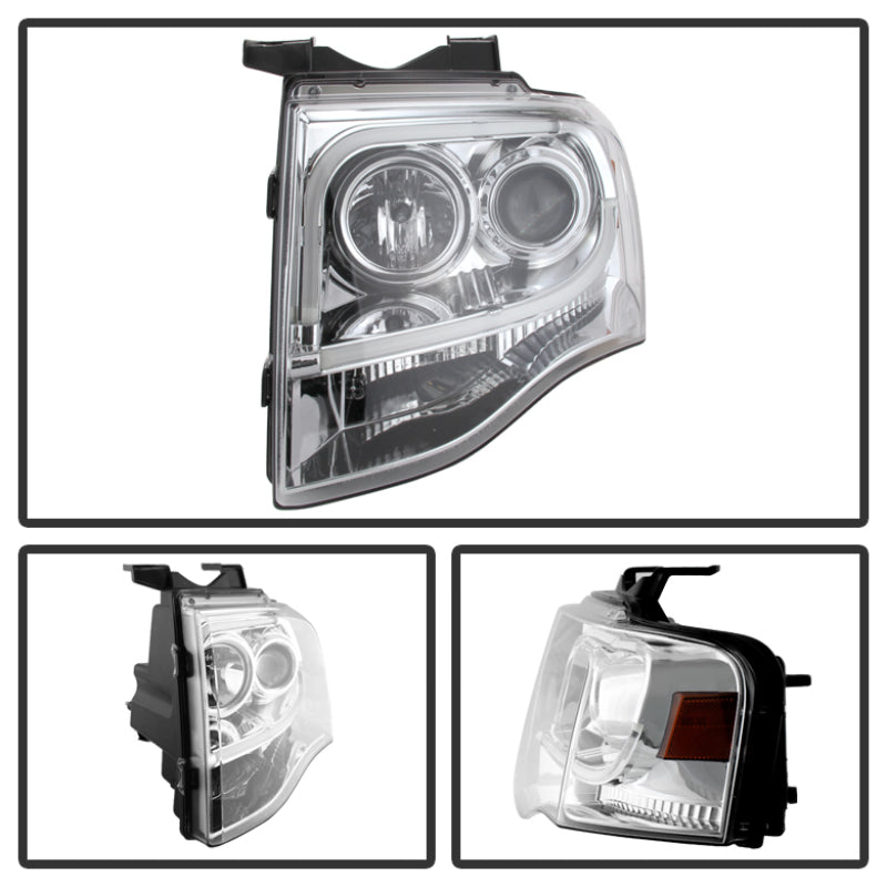 Spyder 5079510 fits Ford 07-13 Expedition Projector Headlights Light Tube DRL C