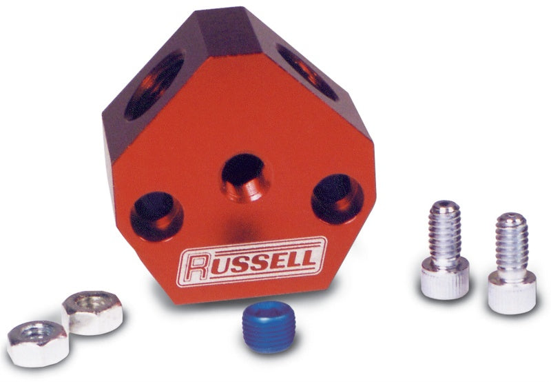 Russell 650360 Performance Billet Aluminum Y-Block w/ 1/2in inlet & 3/8in outlet