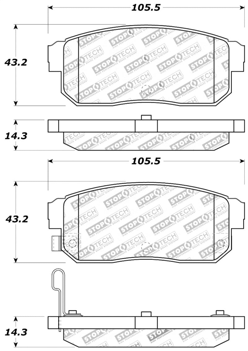Stoptech 309.1008 Performance 04-07 RX-8 Rear Pads