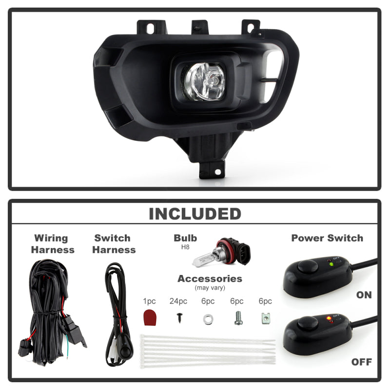 Spyder 19-23 Ford Ranger Halogen OEM Fog Lights w/Switch - Clear (FL-FR19-C)