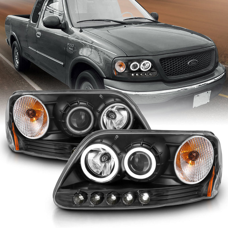 ANZO 111097 1903 fits Ford 97-20 F-150 Projector Headlights w/ Halo Black (CCFL)