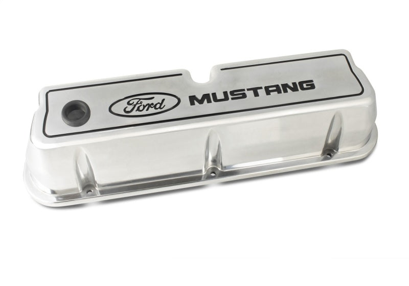 Ford Racing 302-030 Racing Ford 289/302/351W Die-Cast Valve Covers - Polished w/Black Logo