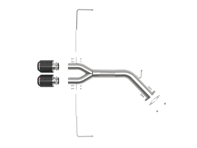 AFE 49-37012-C 3in-2.5in 304 SS Axle-Back Exhaust w/ Carbon Tip 19-20 fits Hyu