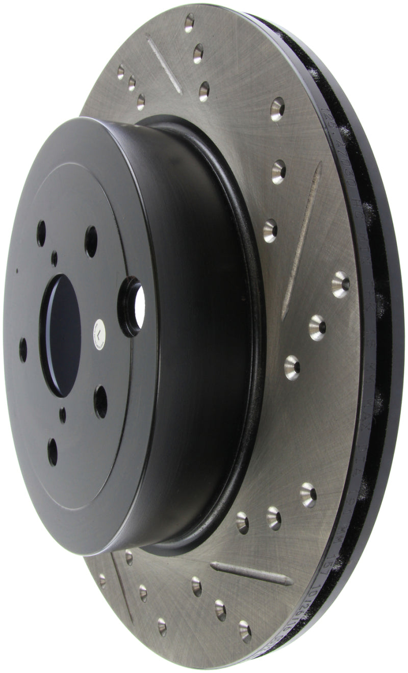 Stoptech 127.47030L 08+ fits Subaru STI (Will Not Fit 05-07) Slotted & Drilled Sport Brake Rotor