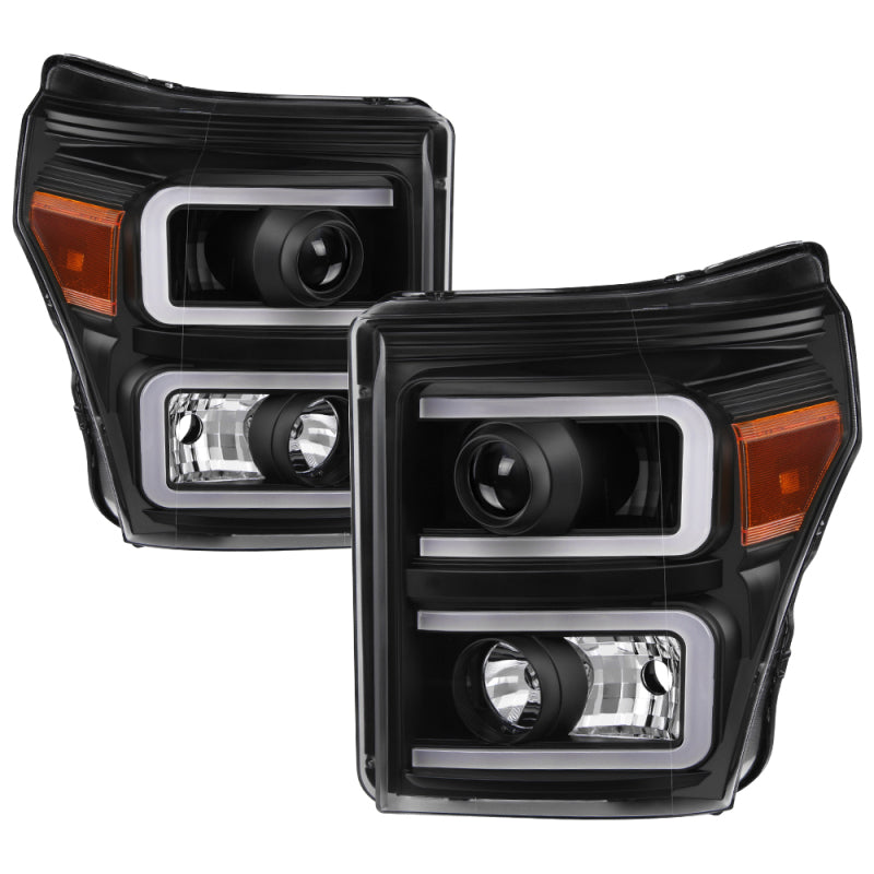 9034923 Xtune fits Ford 11-16 Super Duty Projector Headlights Light Bar Drl Bl