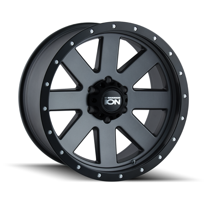 ION 134-8973MG Type 134 18x9 / 5x127 BP / 0mm Offset / 83.82mm Hub Matte Gunmetal/Black Beadlock Wheel