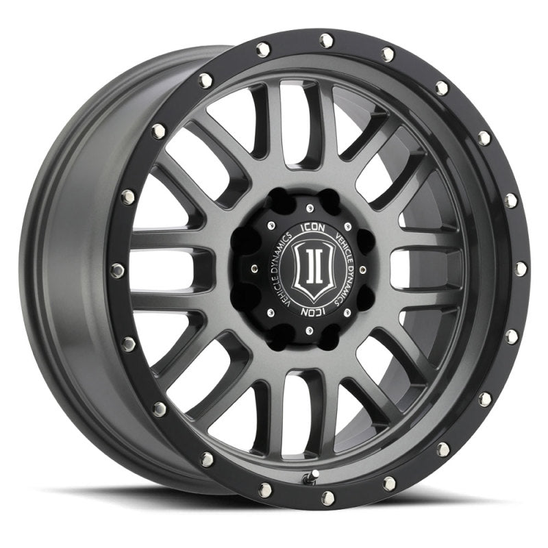 ICON 1220908057GM Alpha 20x9 8x6.5 19mm Offset 5.75in BS 125.2mm Bore Gun Metal Wheel