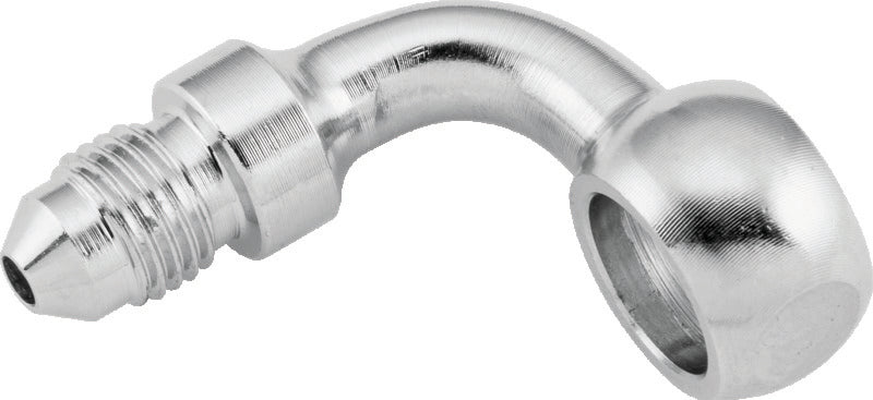 Twin Power 35962 Chrome Brake Fitting 3/8 Inch X AN3 90 Degree Banjo Adaptor