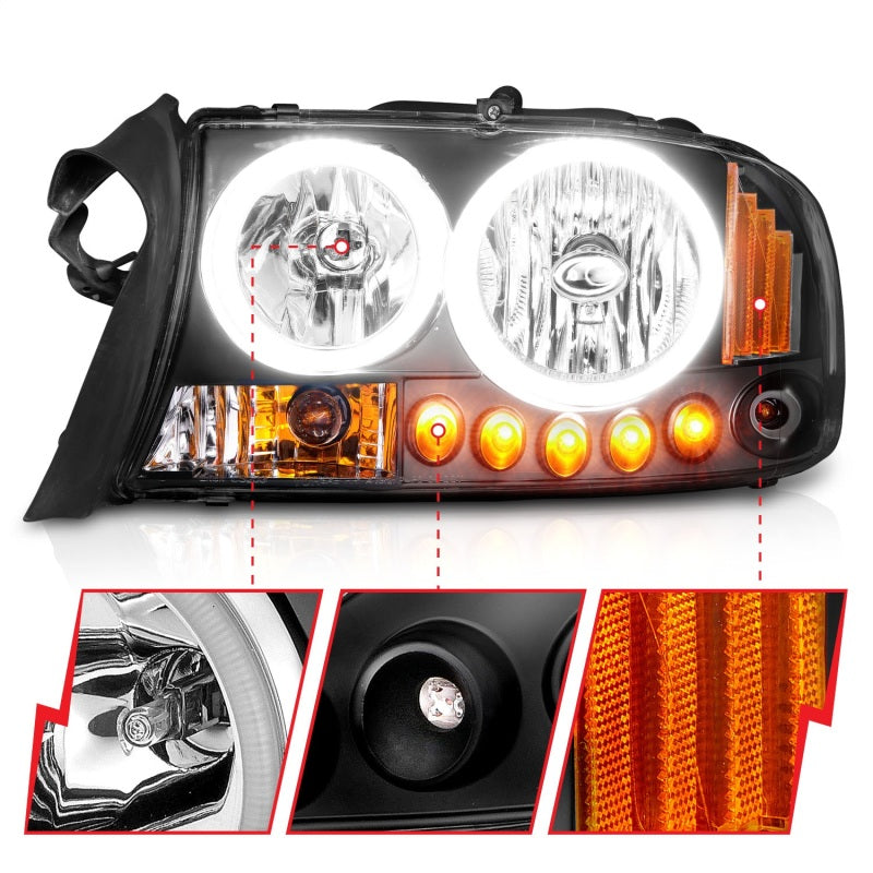ANZO 111085 1904 fits Dodge 97-20 Dakota Crystal Headlights Black 1pc