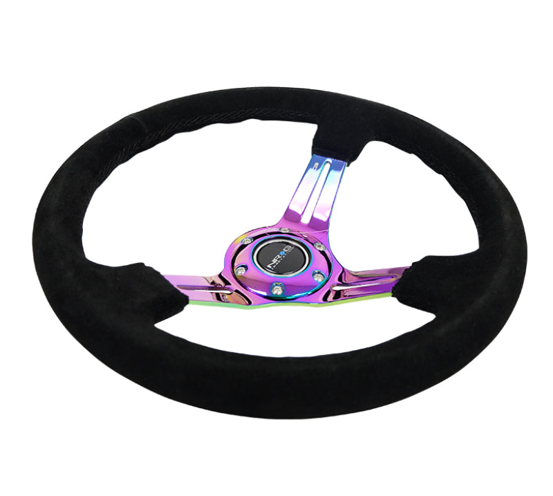 NRG RST-018S-MCBS RST-018S-MCBS Reinforced Steering Wheel Blk Suede/Blk Stitch