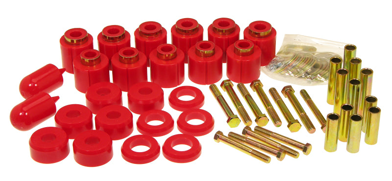 Prothane 1-114 fits Jeep 97-01 TJ 1in Lift Body Mount Kit - Red