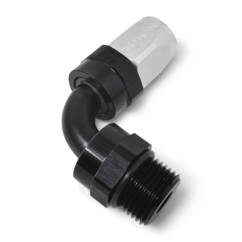 Russell 612433 Performance Swivel Hose End Assy #10 AN Male SAE Port to #8 Hose 90 Deg Clr/Blk Anodized