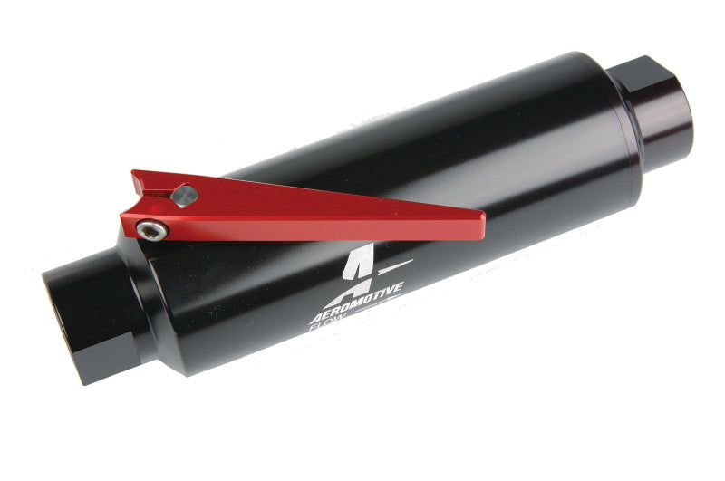 Aeromotive 12331 In-Line AN-10 Filter w/Shutoff Valve 100 Micron SS Element - B
