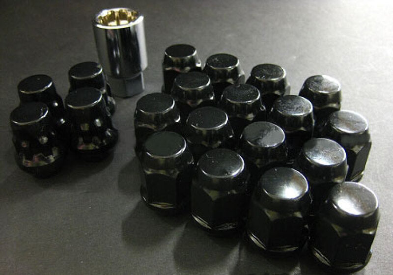 Project Kics W653B19 16 LUGS + 4 LOCKS Black Bullock And Nut Set - 12X1.25