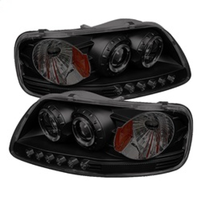 Spyder 5078445 fits Ford 97-03 F150 Projector - LED Halo Amber Reflctr LED Blk