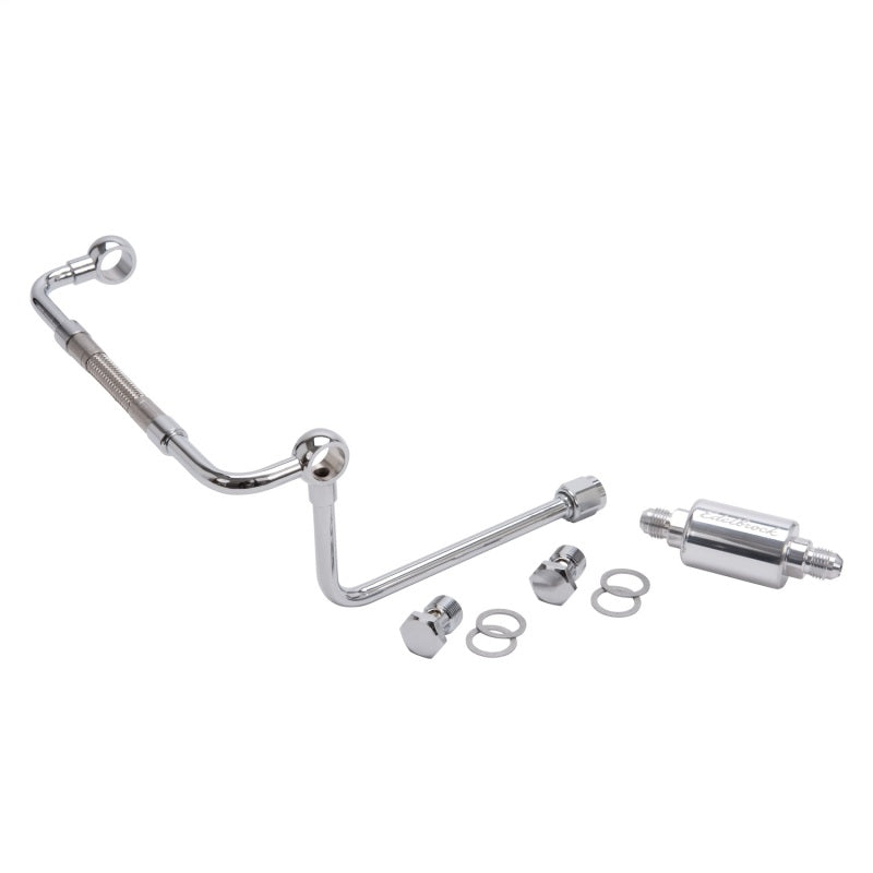 Edelbrock 8128 Dual Feed Line/Thunder Series Carb w/ Polished Fuel Filter