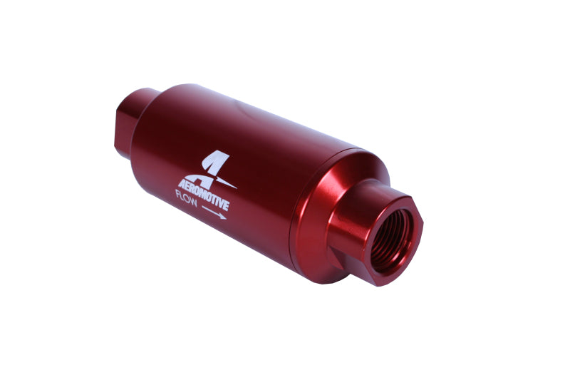 Aeromotive 12340 In-Line Filter - (AN-10) 10 Micron Microglass Element Red Anod
