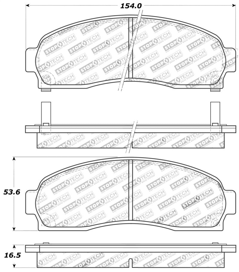 Stoptech 309.0833 Sport Brake Pads w/Shims and Hardware - Rear