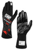 OMP IB0-0777-B01-073-XL SPORT GLOVES FIA 8856-2018 MY2025 BLACK / RED SZ XL