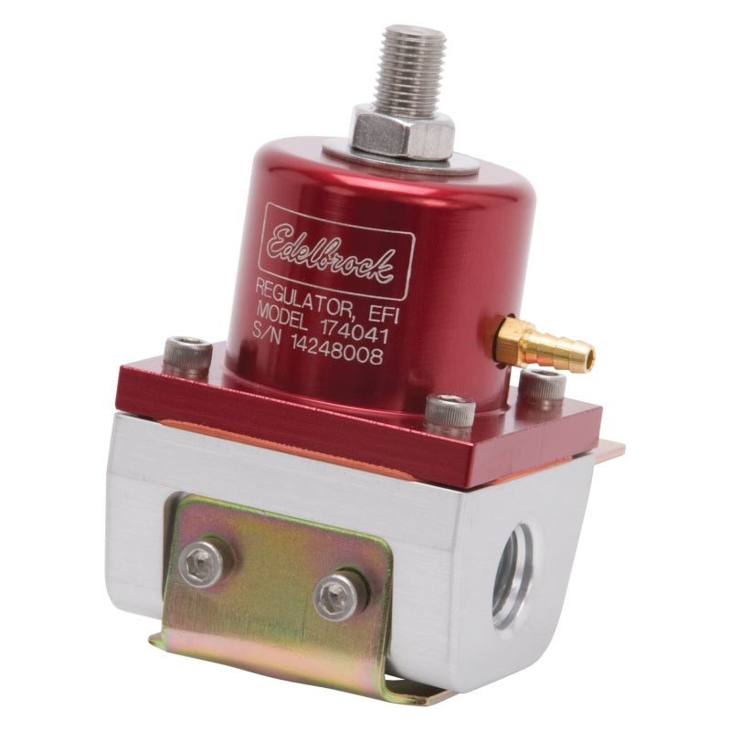 Edelbrock 174041 Fuel Pressure Regulator EFI 180 GPH 35-90 PSI -6 In/Out -6 Return Red/Clear