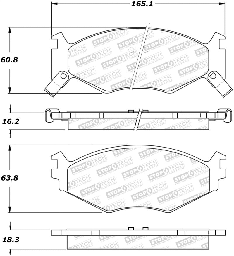 Stoptech 308.0522 Street Brake Pads - Front