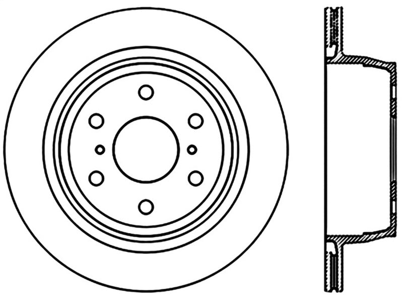 Stoptech 126.66065CSL Power Slot 07-09 Cadillac Escalade / 07-09 Chevy Avalanche Rear Left Slotted CRYO Rotor