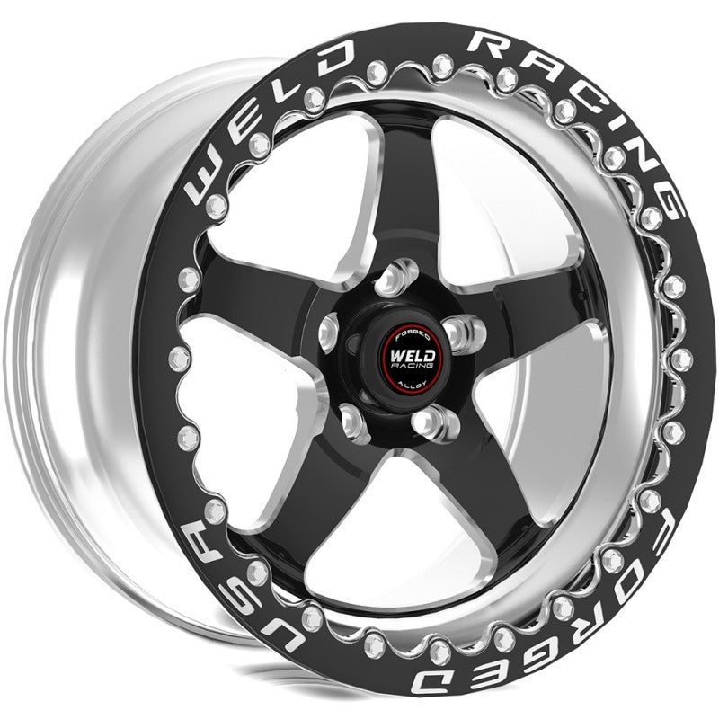 Weld 71MB510W65F S71 15x10 / 5X115 Conical Lug 6.5BS Black 3.18 ID Medium Pad S