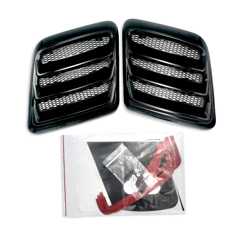 Roush 422325 2018-2023 fits Mustang Hood Heat Extractors - Gloss Black