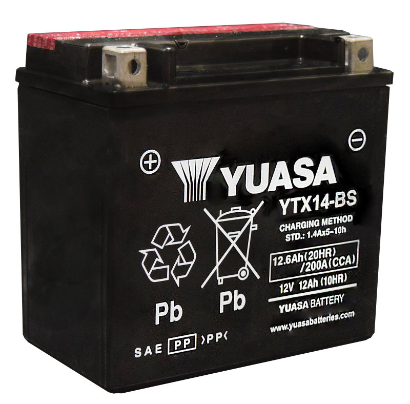Yuasa YUAM3RH4SIND YTX14-BS Maintenance Free AGM 12 Volt Battery (Bottle Supplied)