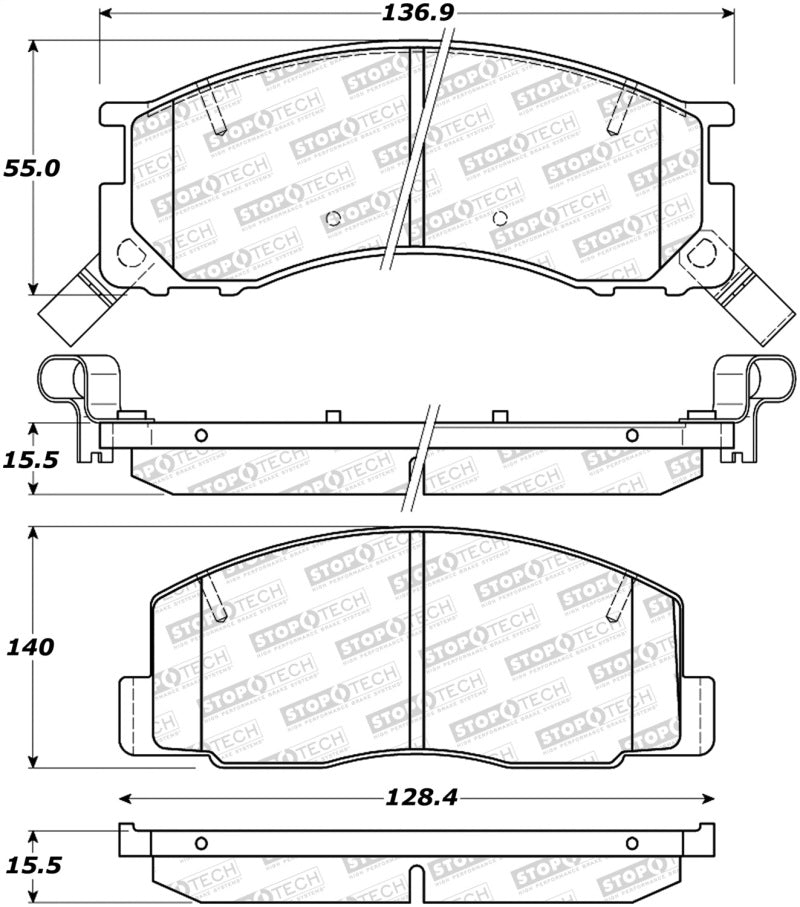 Stoptech 308.05 Street Brake Pads - Front/Rear