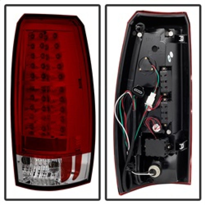 Spyder 5032478 fits Chevy 07-13 Avalanche LED Tail Lights Red Clear ALT-YD-CAV0